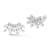 Rachel Zoe CZ Fan Stud Earrings in Rhodium Over Sterling Silver