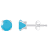 5mm Round Turquoise Rhodium Over 10k White Gold Stud Earrings