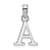 Rhodium Over 14k White Gold Polished Block Letter A Initial Pendant