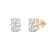 White Cubic Zirconia 14k Yellow Gold Studs With Velvet Gift Box 3.00ctw