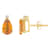 8x5mm Pear Shape Citrine with Diamond Accents 14k Yellow Gold Stud Earrings