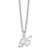 Rhodium Over Sterling Silver Letter X Initial Necklace