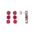 Lab Created Ruby Platinum Over Silver July Birthstone Earrings 4.80ctw