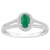 6x4mm Oval Emerald 1/4 ctw Diamond Rhodium Over Sterling Silver Halo Ring