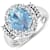 3.73ctw Blue Aquamarine and Diamond 14K White Gold Halo Ring