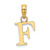14k Yellow Gold Polished Block Letter F Initial Pendant