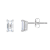 5x3mm Emerald Cut White Topaz 14k White Gold Stud Earrings