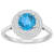 7mm Round Swiss Blue Topaz And White Topaz Accents Rhodium Over Sterling
Silver Double Halo Ring