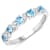 Swiss Blue Topaz and White Topaz Sterling Silver 5 Stone Band Ring