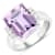 Pink Amethyst Sterling Silver Rectangular Octagonal Cocktail Ring