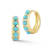 Rachel Zoe Lab-Created Turquoise Graduated Hoop Earrings in 14K Gold
Over Sterling Silver