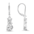 White Cubic Zirconia Rhodium Over Sterling Silver Cat Earrings 3.40ctw