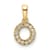 14K Yellow Gold Diamond Letter O Initial with Bail Pendant