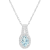 6x4mm Oval Aquamarine 1/8 ctw Diamond Rhodium Over Sterling Silver Halo
Pendant with Chain