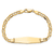 14k Yellow Gold Mariner Link Soft Diamond Shape ID Bracelet