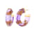 14K Yellow Gold Over Sterling Silver with Gold Leaf Faceted Acrylic
Huggies in Purple