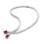 Red Cubic Zirconia, Rhodium Plated over Sterling Silver Two-Stone Tennis
Collar Necklace 29.43ctw