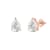 White Cubic Zirconia 14k Rose Gold Studs With Velvet Gift Box 3.00ctw