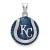 Rhodium Over Sterling Silver MLB LogoArt Kansas City Royals Enameled Pendant