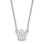 Rhodium Over Sterling Silver NHL LogoArt Toronto Maple Leafs Small Necklace