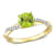 Peridot and Diamond 14K Yellow Gold Ring 1.25ctw