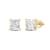 White Cubic Zirconia 14k Yellow Gold Studs With Velvet Gift Box 2.00ctw