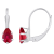 6x4mm Pear Shape Lab Created Ruby Rhodium Over 10k White Gold Drop Earrings