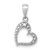 Rhodium Over 14k White Gold Diamond Heart Pendant