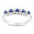 0.53ctw Sapphire and Diamond Band Ring in 14k White Gold