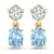 1.02ctw 14K Yellow Gold Aquamarine and White Diamond Halo Earrings