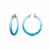 14K Yellow Gold Over Sterling Silver Painted Hoops in Ombre Blue
