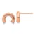 14k Rose Gold Polished U Shape Tube Stud Earrings