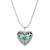 Heart Floral Enamel Pendant Necklace 18"