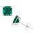 Lab Created Emerald Princess Cut 10K White Gold Stud Earrings, 1.74ctw