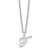 Rhodium Over Sterling Silver Letter F Initial Necklace
