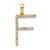 14K Yellow Gold Diamond Letter F Initial Pendant
