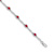 Rhodium Over 10k White Gold Diamond and Ruby Bracelet