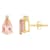 8x5mm Pear Shape Morganite with Diamond Accents 14k Yellow Gold Stud Earrings
