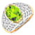 2.72ctw Green Peridot and Diamond 14K Yellow Gold Halo Ring