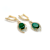 Green Agate 14K Yellow Gold Over Sterling Silver Oval Drop Earrings