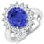4.22ctw Violet Tanzanite and Diamond 14K White Gold Halo Ring