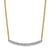 14K Yellow Gold Diamond Curved Bar 16 Inch with 2 Inch Extension Necklace