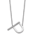 Rhodium Over 14k White Gold Sideways Diamond Initial P Pendant Cable
Link 18 Inch Necklace