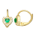 Green And White Cubic Zirconia 14k Yellow Gold Over Silver Children's
Heart Earrings 0.63ctw