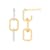 Diamond Accent Trio Link Drop Earrings In 14K Gold Over Sterling Silver