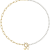 14K Gold Over Brass Initial Pearl Simulant Link Chain Necklace Letter E