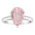 12x8mm Pear Shape Rose Quartz Rhodium Over Sterling Silver Ring