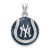 Rhodium Over Sterling Silver MLB LogoArt New York Yankees Enameled Pendant
