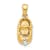 10k Yellow Gold 3D April Birthstone Diamond Simulant Baby Shoe Charm