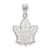 Rhodium Over Sterling Silver NHL LogoArt Toronto Maple Leafs Large Pendant